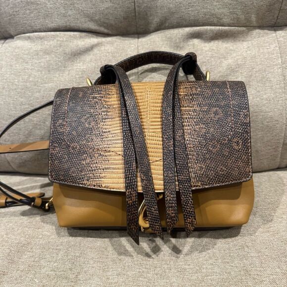 Rebecca Minkoff Stella Medium Convertible Backpack snake print/gold brown main image 10